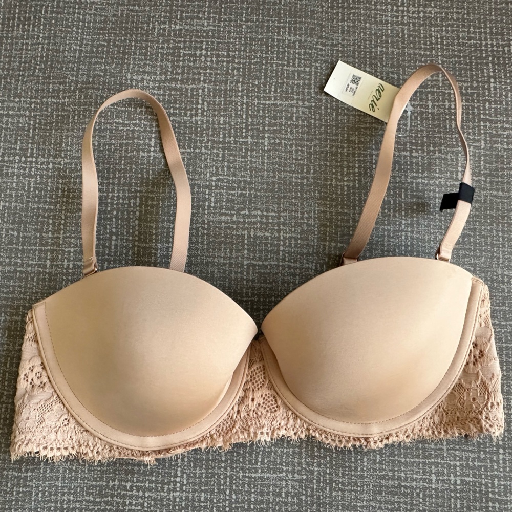 Aerie Women's Tan Padded Multiway Strapless Bra size 32C.